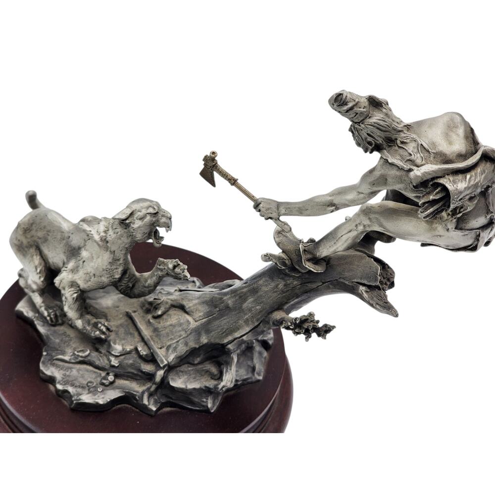 Chilmark Gros Ventre Moment of Truth Michael Boyett 82 Pewter Sculpture Western - Picture 3 of 16